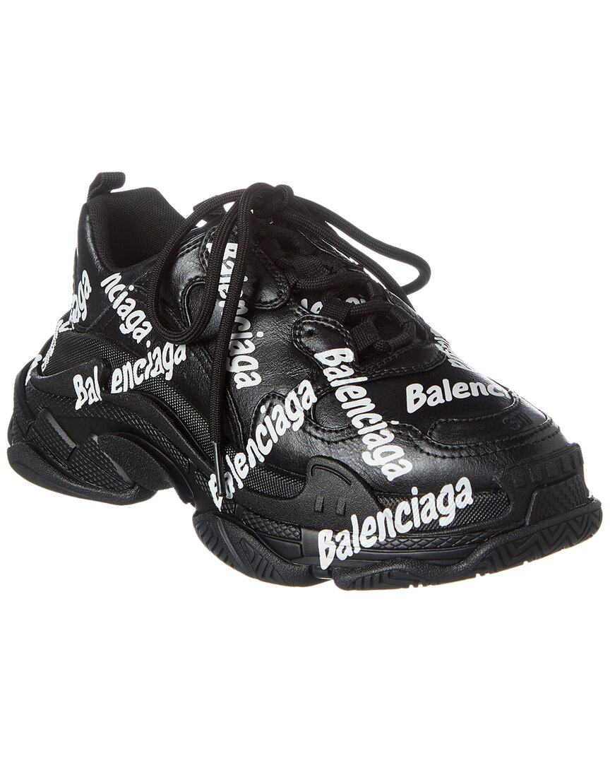 Balenciaga Triple S Logo-print Sneakers In Black