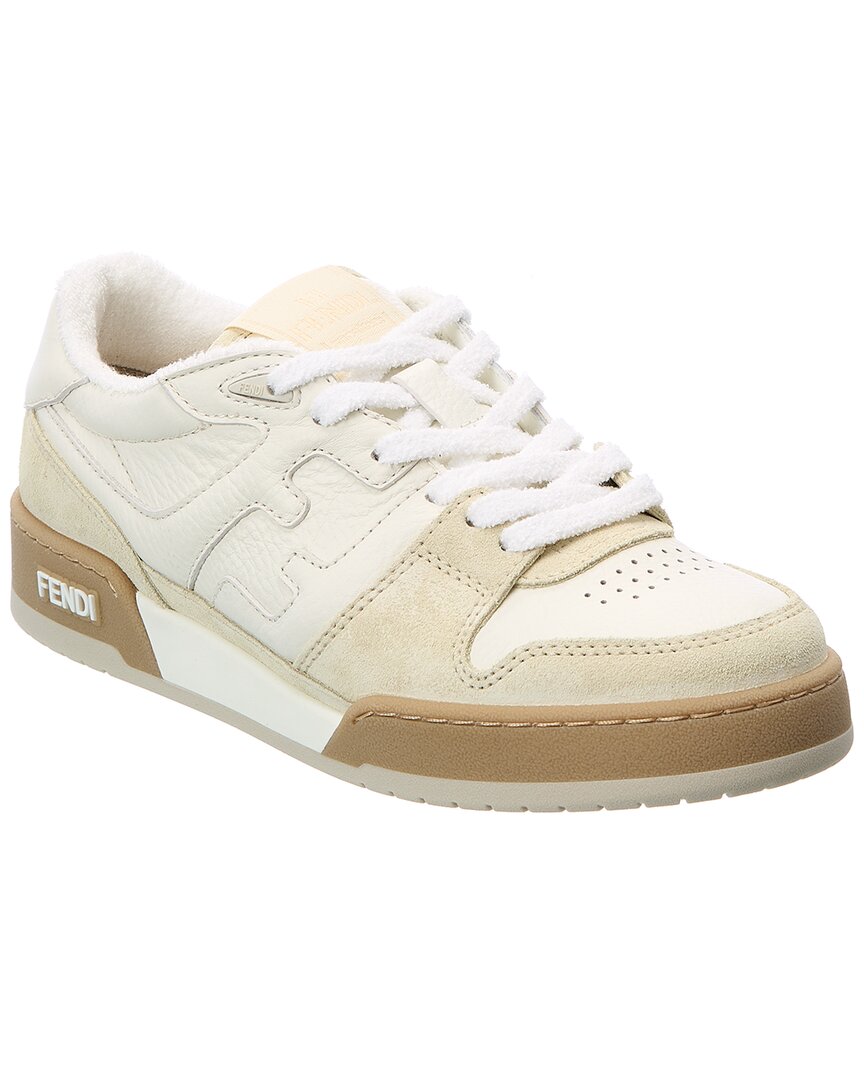 Shop Fendi Match Suede & Leather Sneaker In White