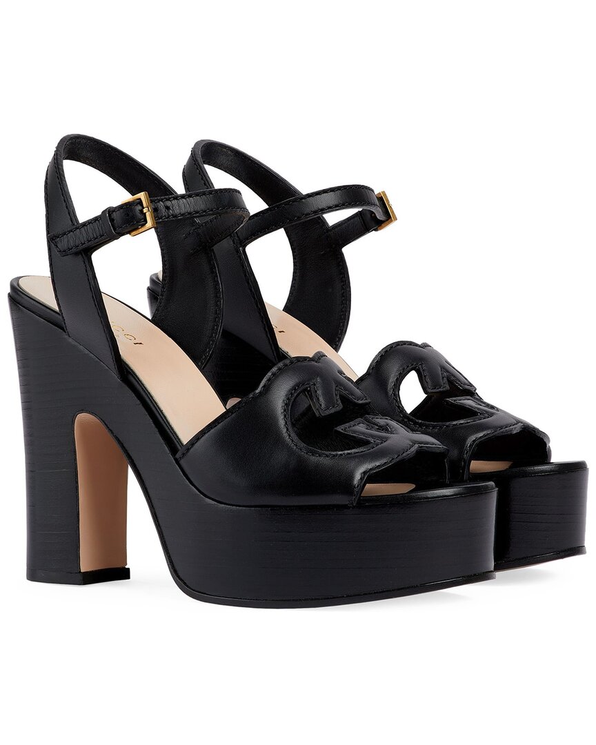 Gucci Interlocking G Leather Platform Sandal