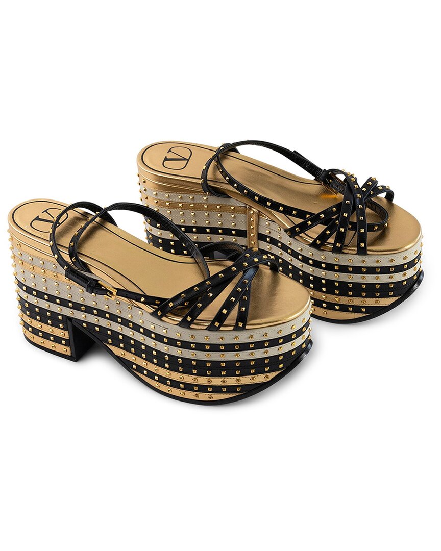 Valentino Wedge Sandal In Gold