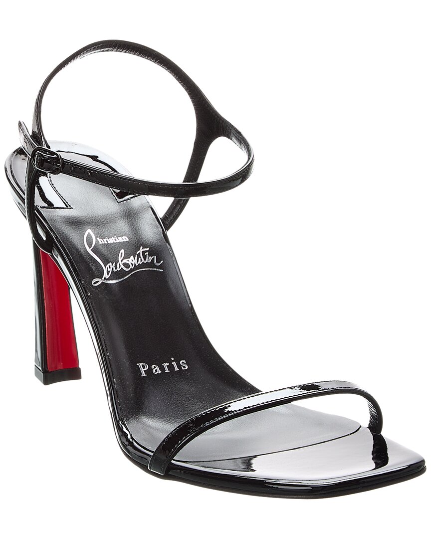 Christian Louboutin O Marylin 85 Black Leather Sandals In Black