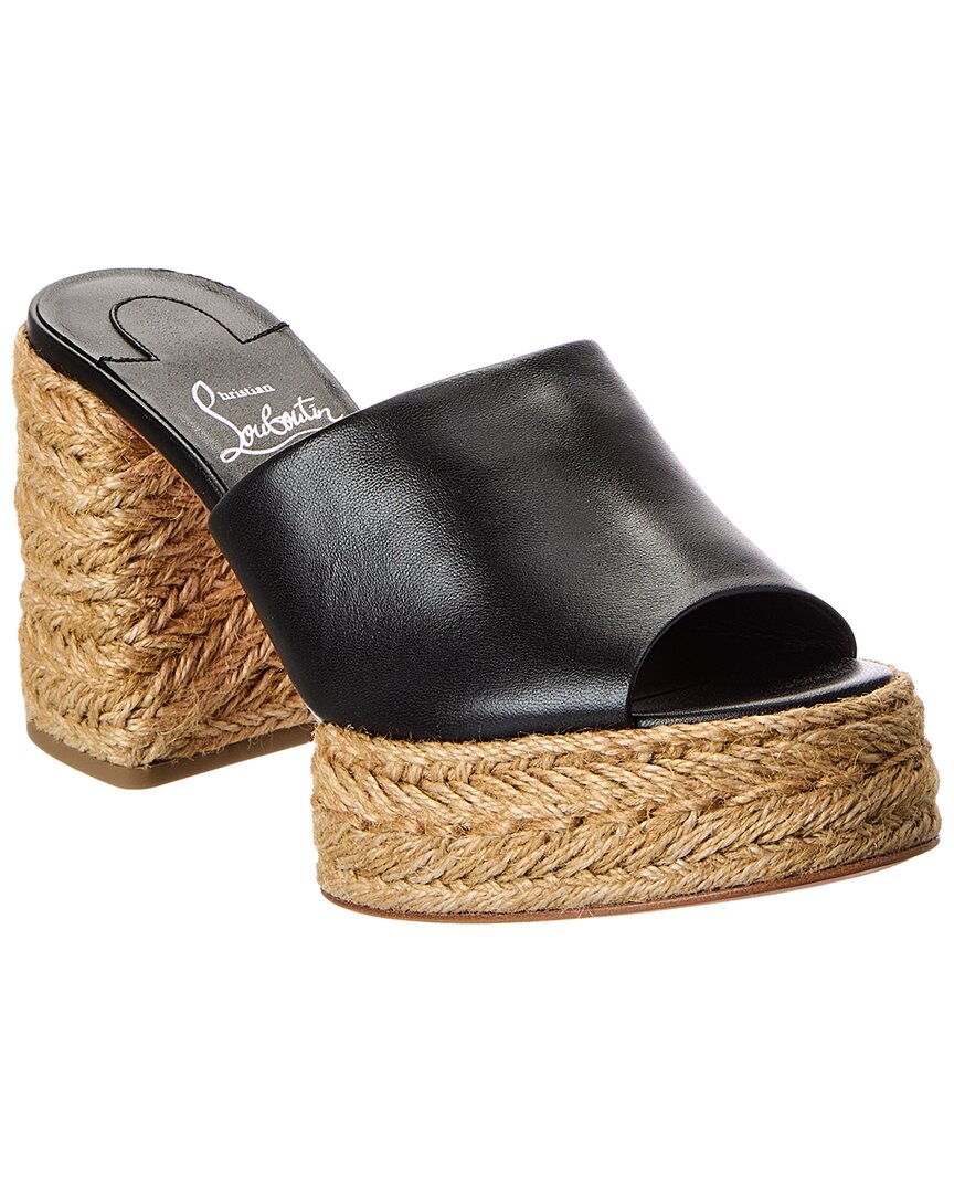 Christian Louboutin Calakala 85 Leather Mule In Black