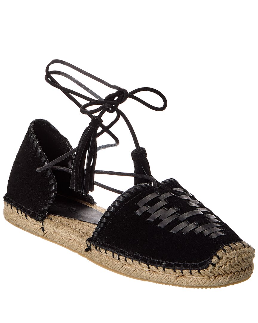 Isabel Marant Celsi Suede & Leather Espadrille In Black