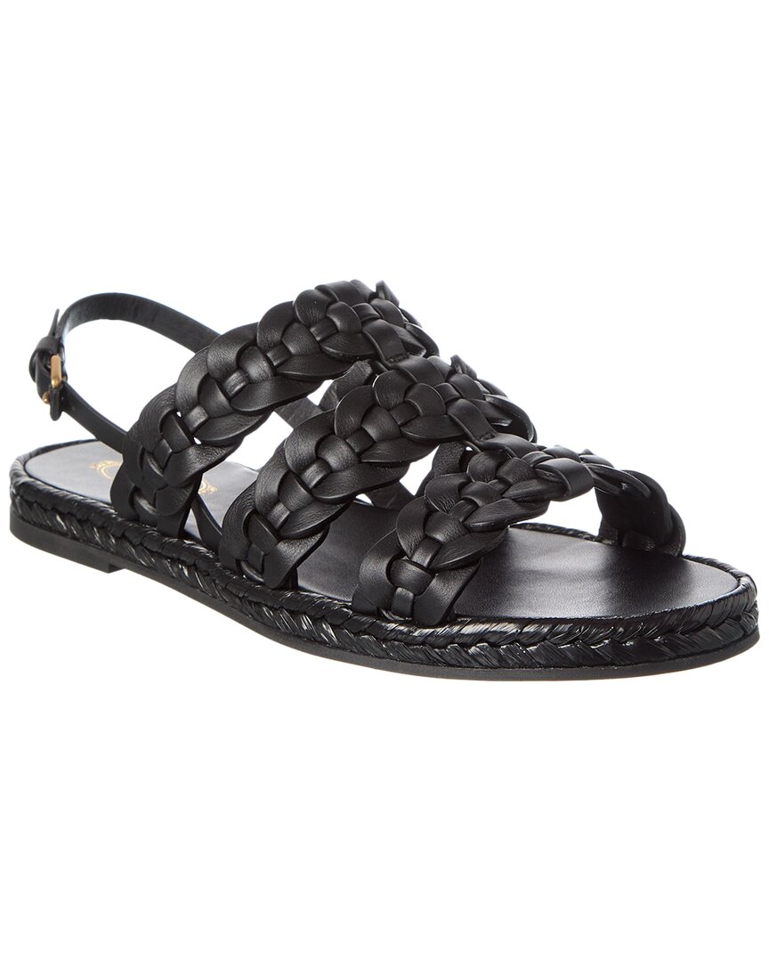 Tod's Leather Sandal In Black