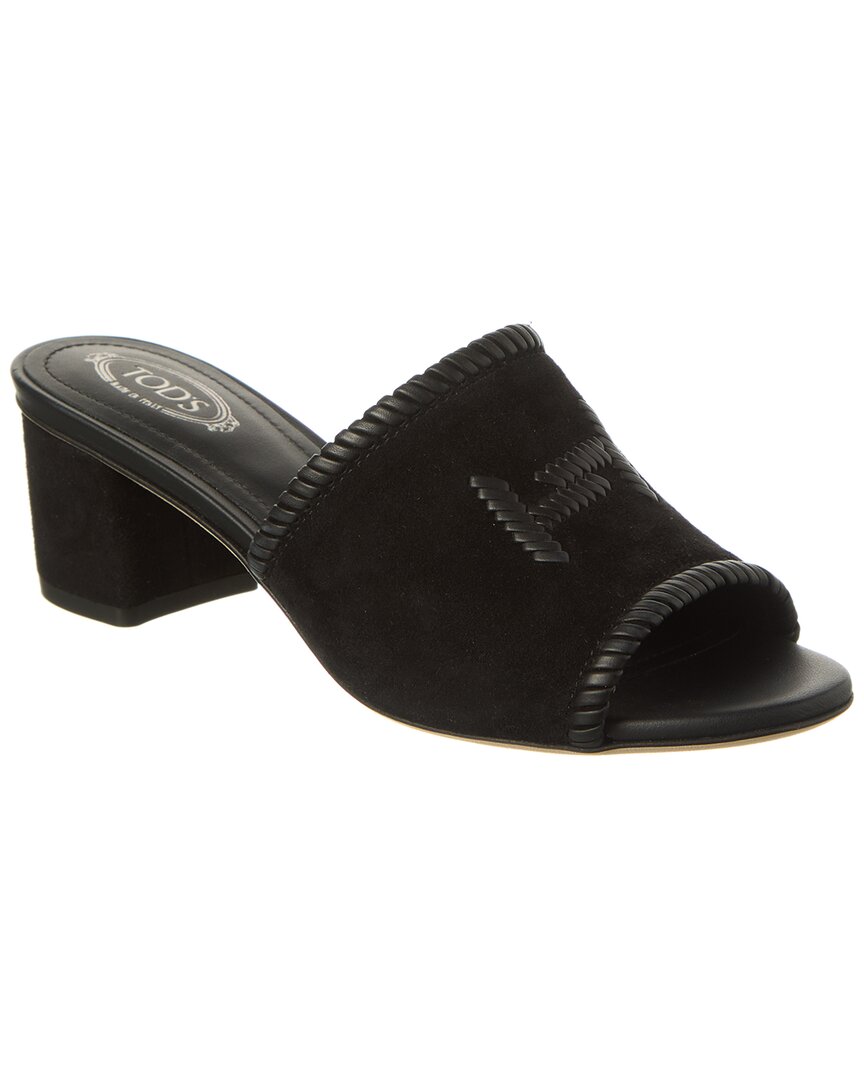 Tod's Suede Sandal In Black