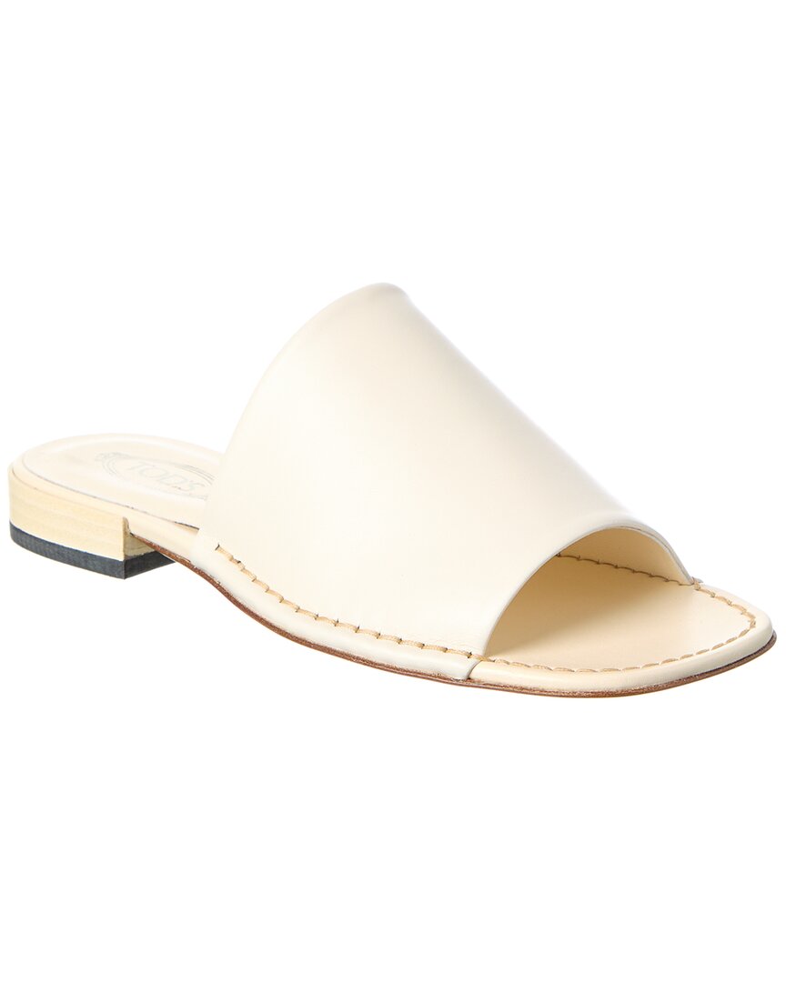 Tod's Leather Sandal In White