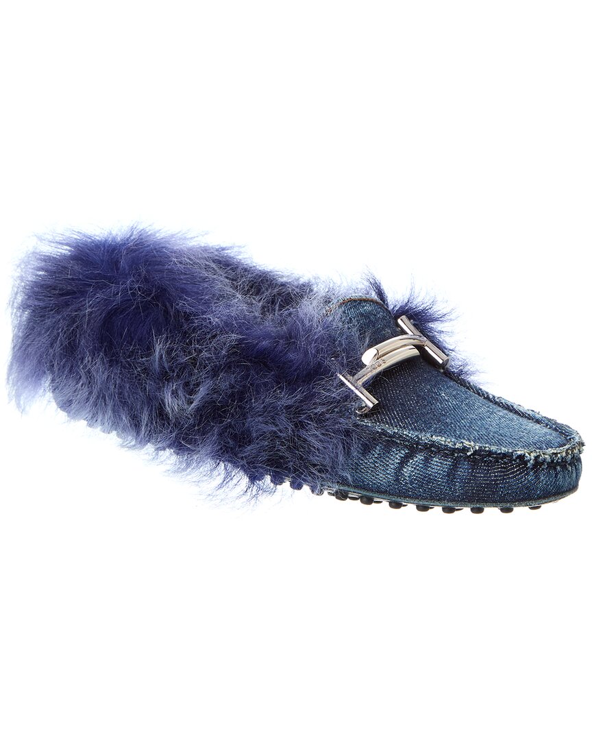 Tod's Gommino Denim Loafer In Black