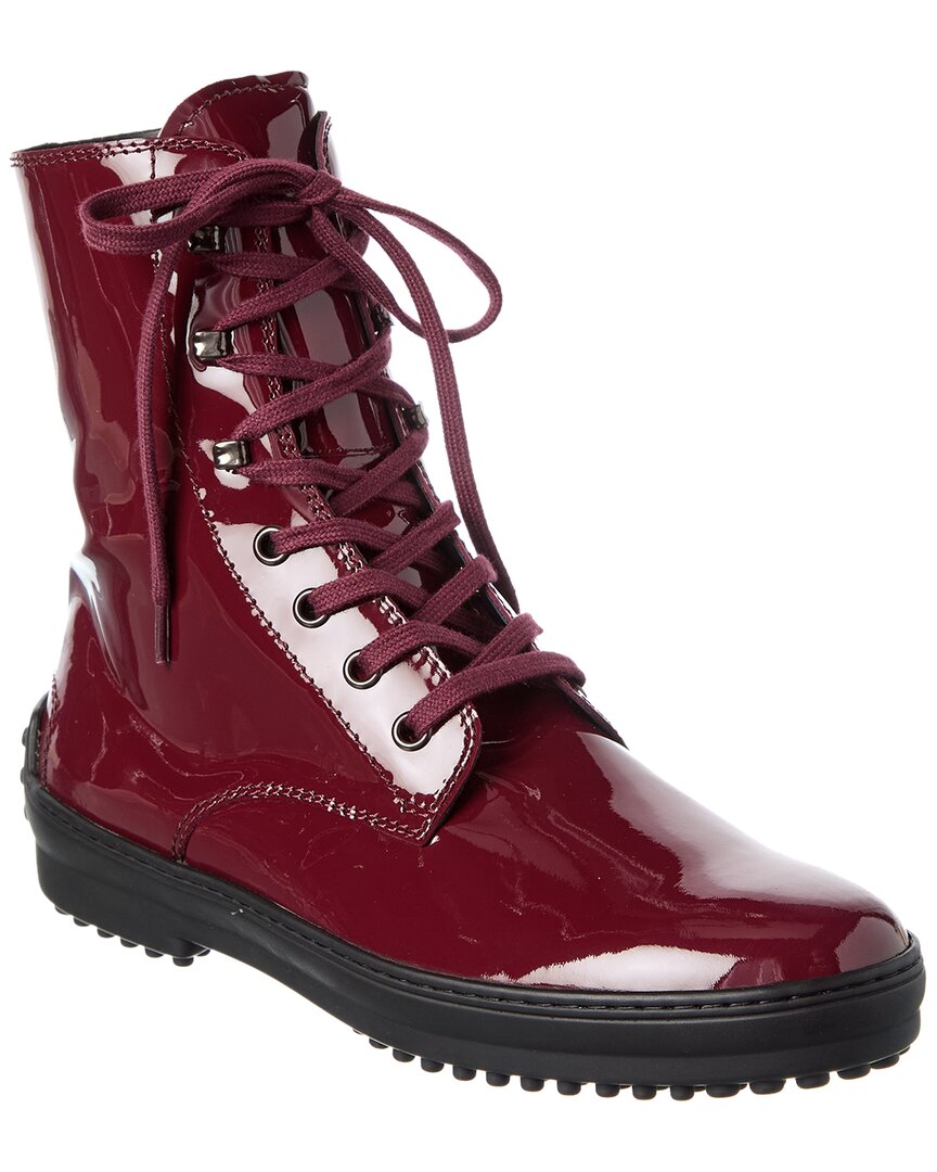 Tod's Patent Boot In Red