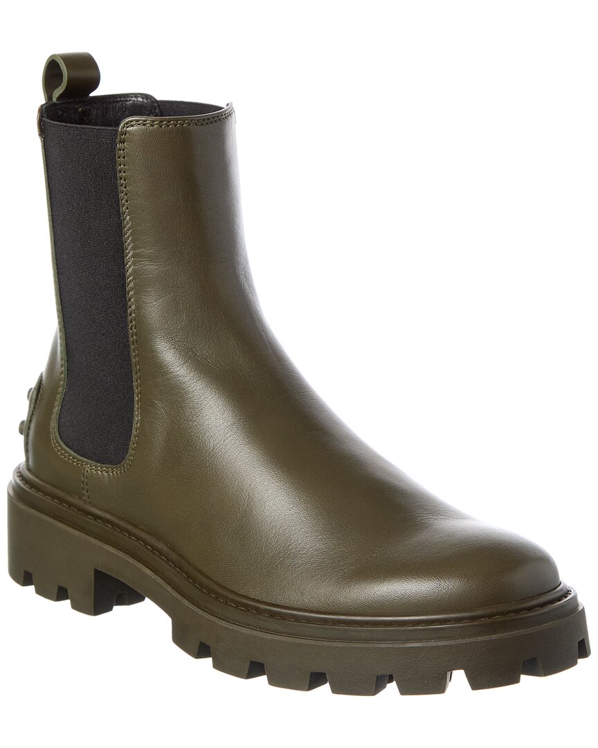 Tod's Leather Boot In Green