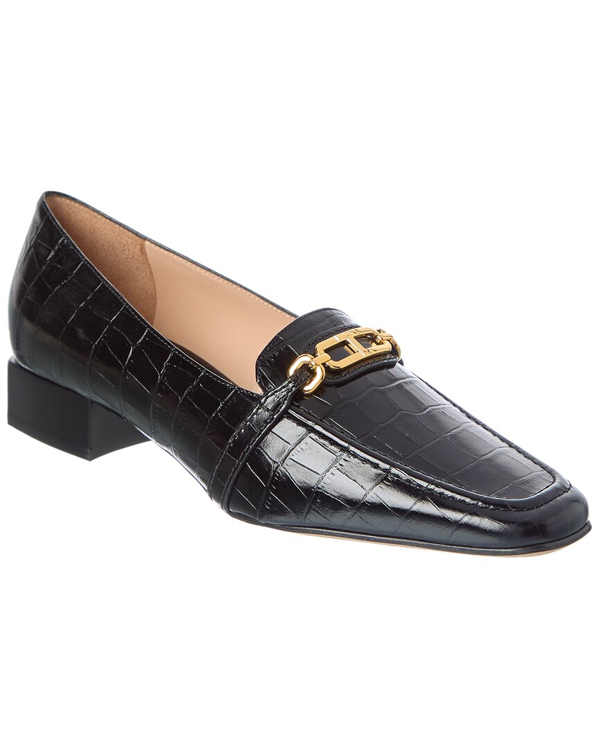 Tom Ford Croc-embossed Leather Loafer In Black