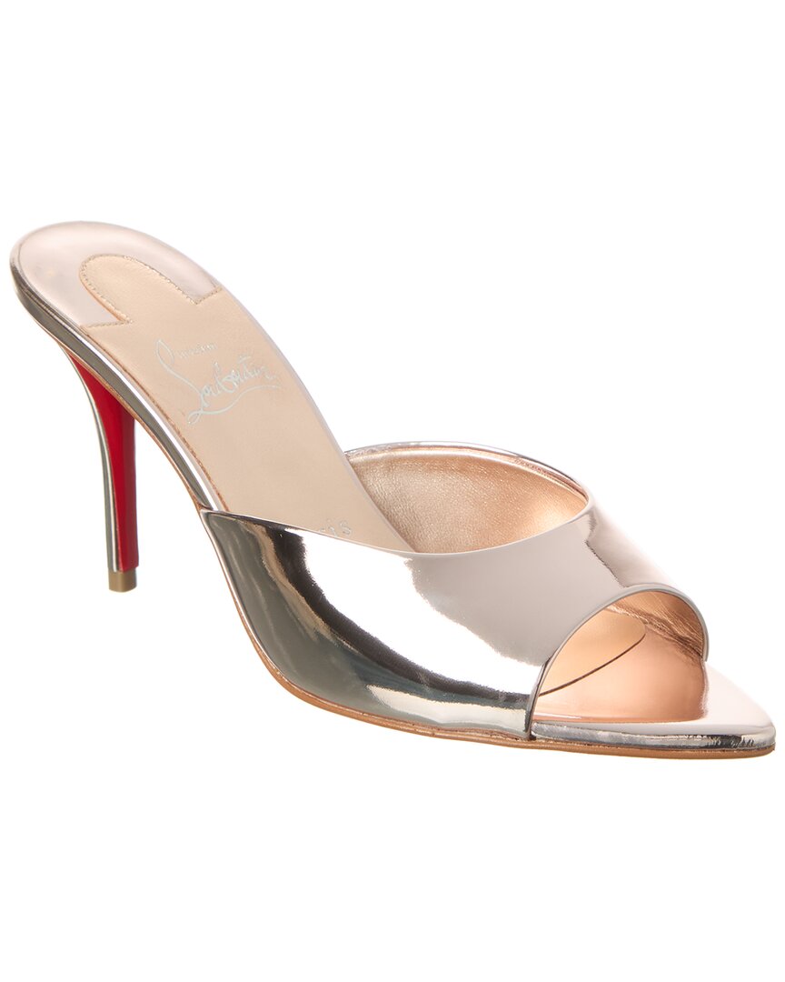 Christian Louboutin Miss Z 80 Leather Mule In Gold