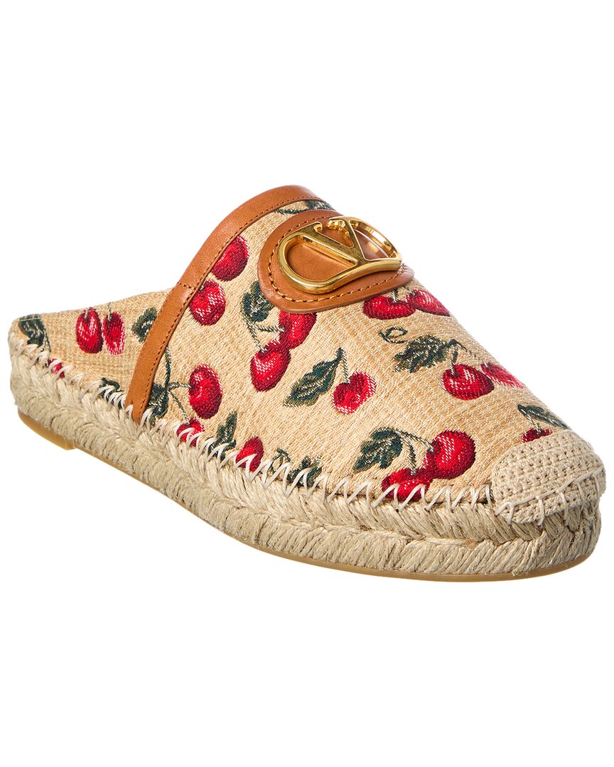Valentino Garavani Valentino Cherryfic Leather-trim Espadrille