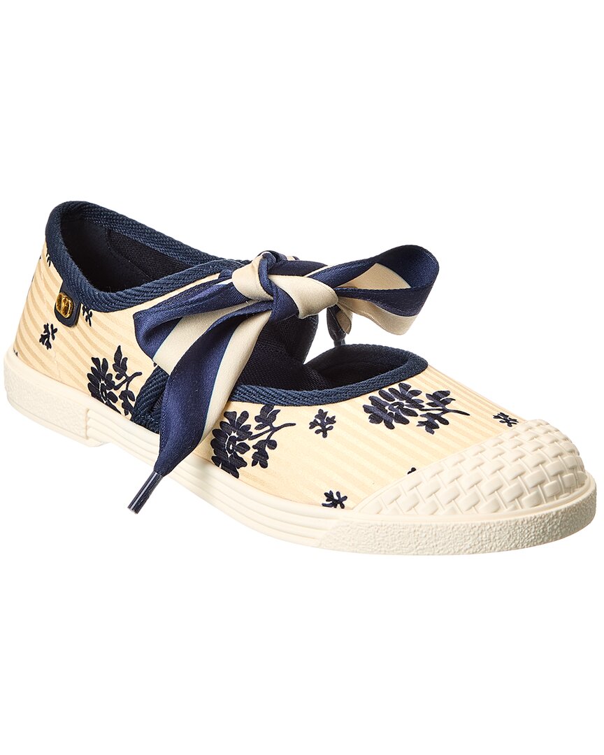 Valentino Womens Blue/pal.c Bay By Bay Tie Woven Pumps Eur 39 / 6 Uk In White
