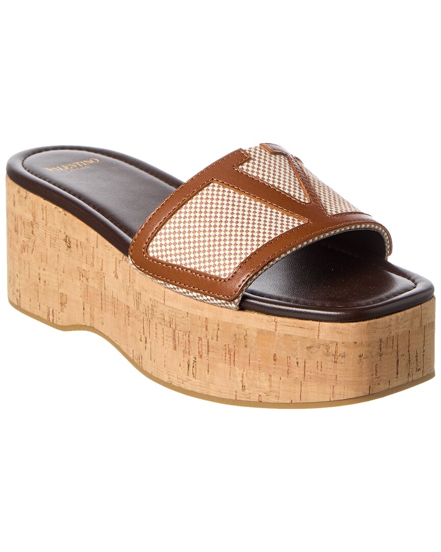 Valentino Garavani Valentino Vlogo 60 Canvas & Leather Platform Sandal