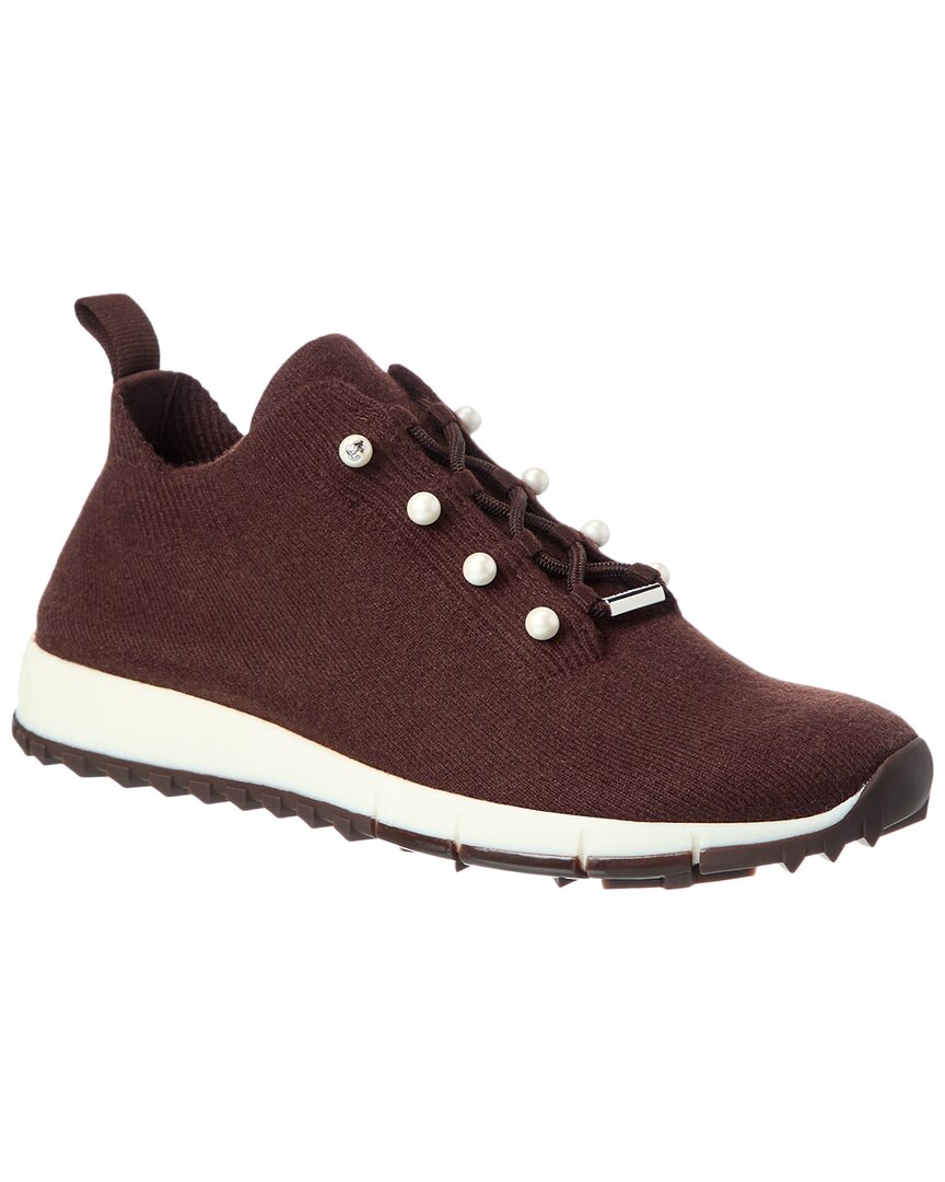 Jimmy Choo Veles Cashmere Sneaker In Brown