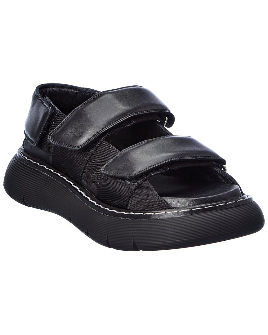 Shop Khaite Murray Chunky Leather Sandal In Black