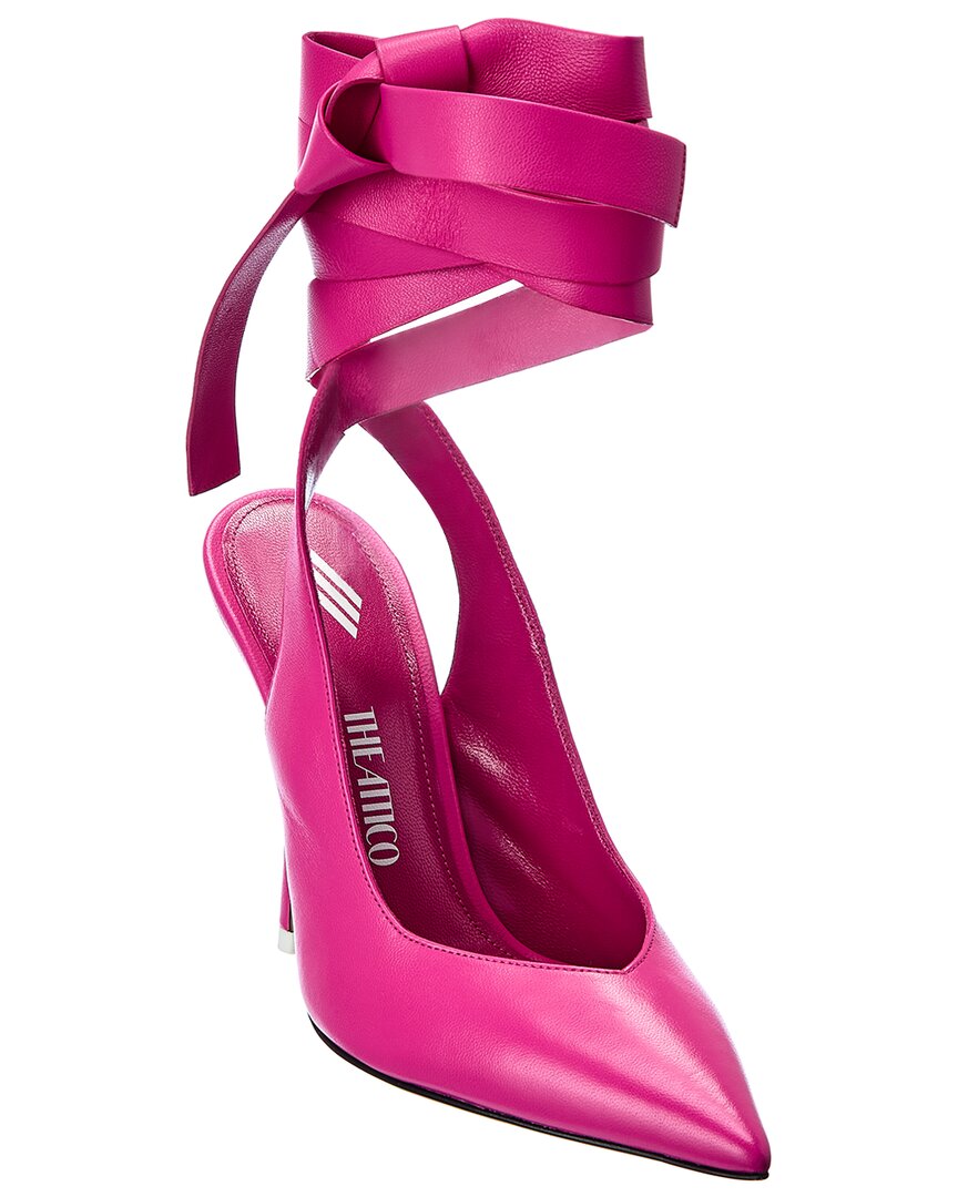 Shop Attico The  Venus Leather Slingback Pump In Pink