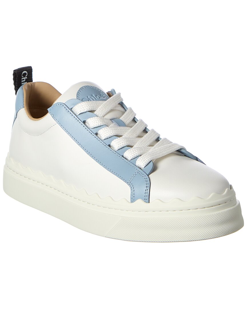 Chloé Lauren Leather Sneakers In White