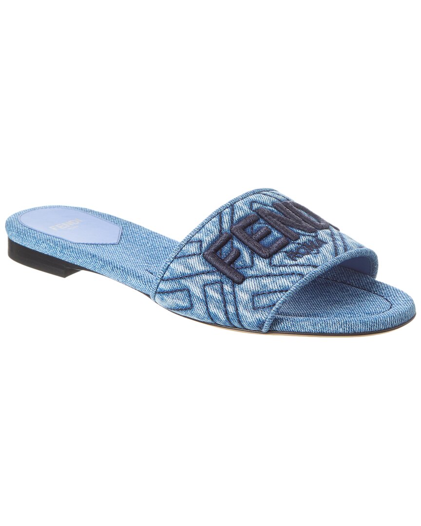 Fendi Signature Flat Slides In Multi