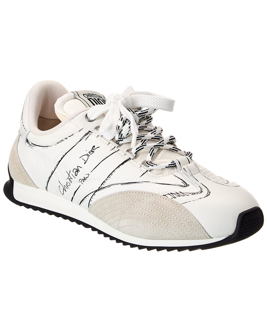 Dior In Progress Nylon & Suede Sneaker In White