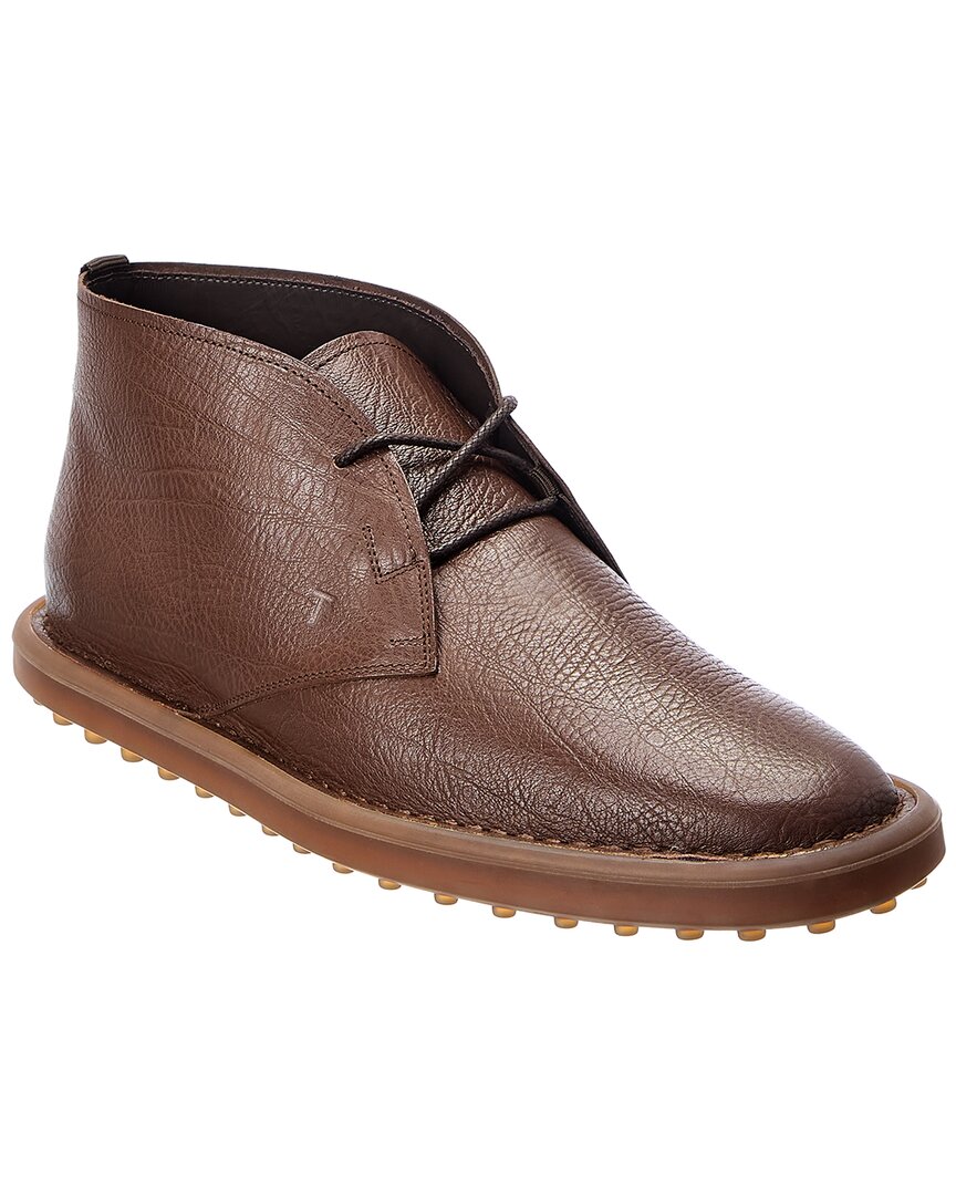 Tod's Desert Leather Boot In Brown