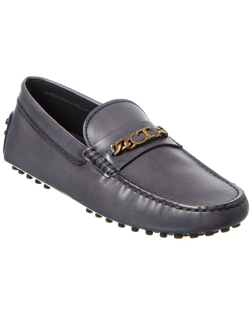 Tod's Gommino Leather Loafer In Gray