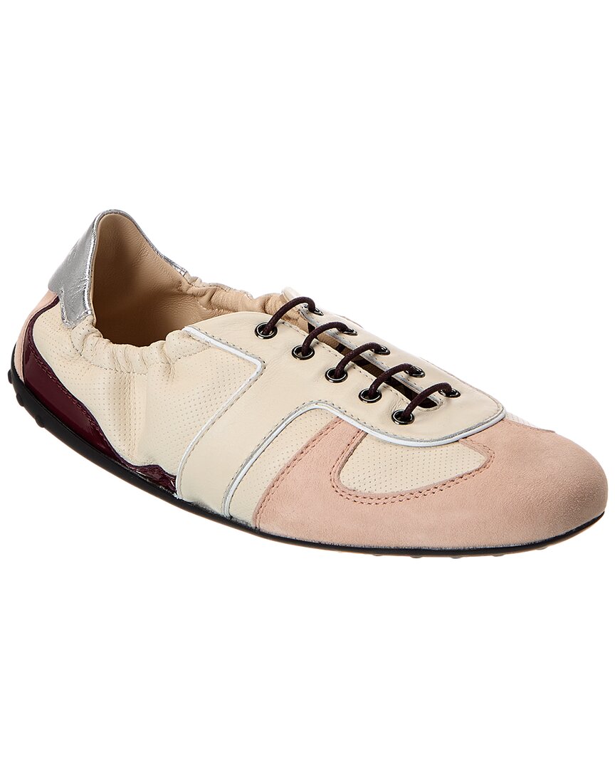 Tod's Leather & Suede Sneaker In Pink