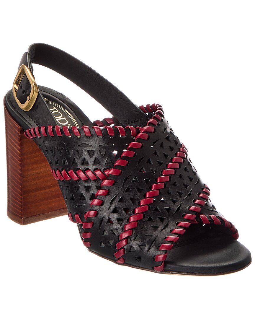 Tod's Leather Sandal In Black