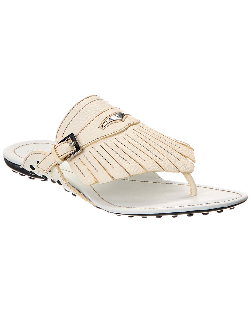 Tod's Leather Sandal In White