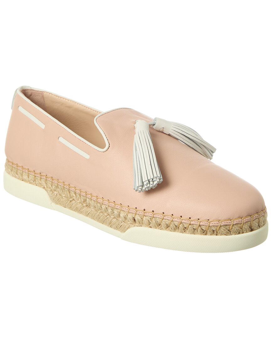 Tod's Leather Espadrille In Pink