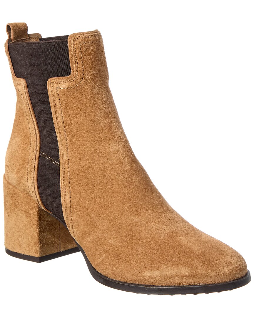 Tod's Suede Bootie In Brown