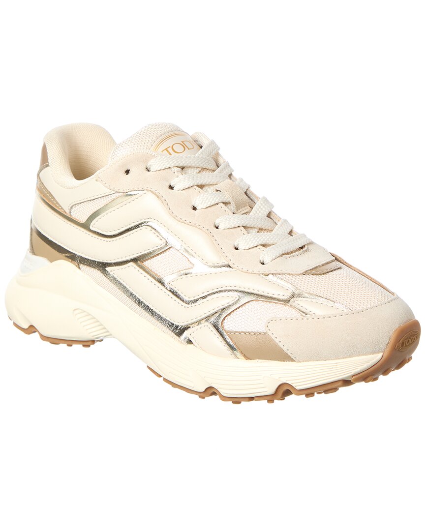 Tod's Leather & Mesh Sneaker In White