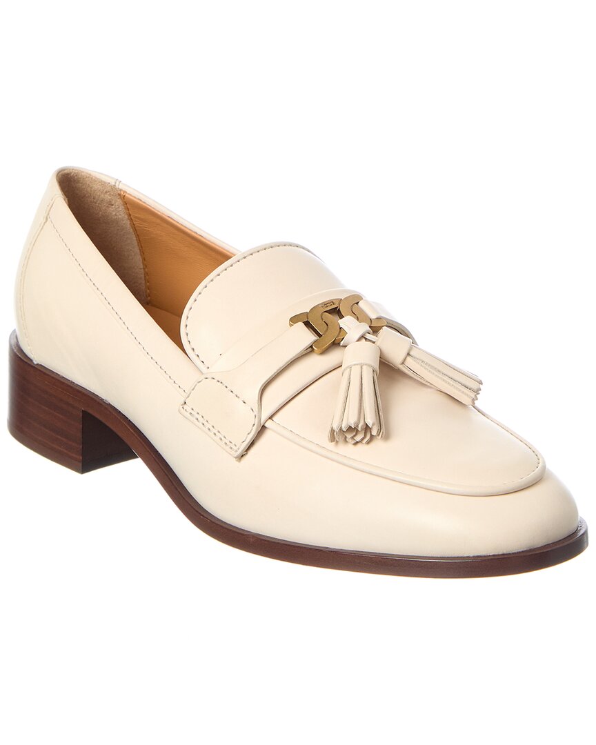 Tod's Leather Loafer In Purple