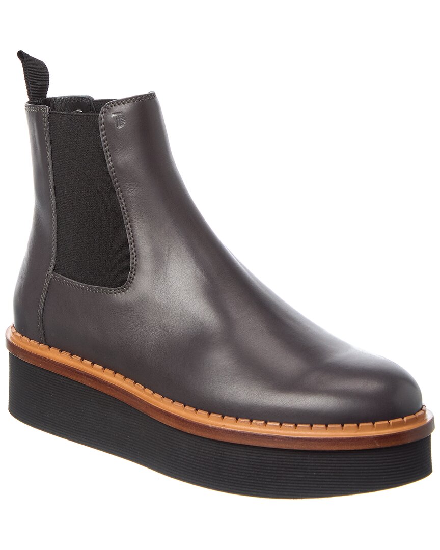 Tod's Leather Platform Boot In Black