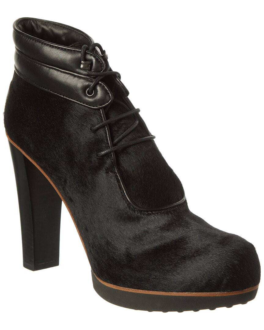 Tod's Haircalf Platform Bootie In Black