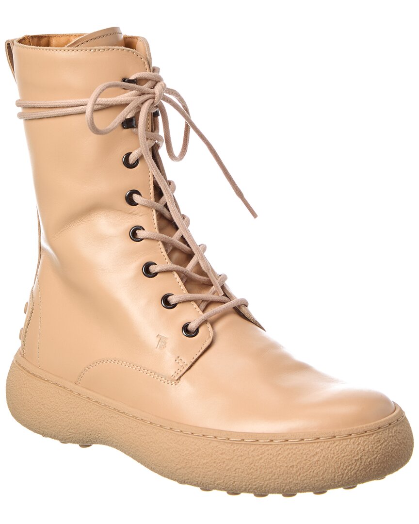 Tod's Leather Boot In Neutral