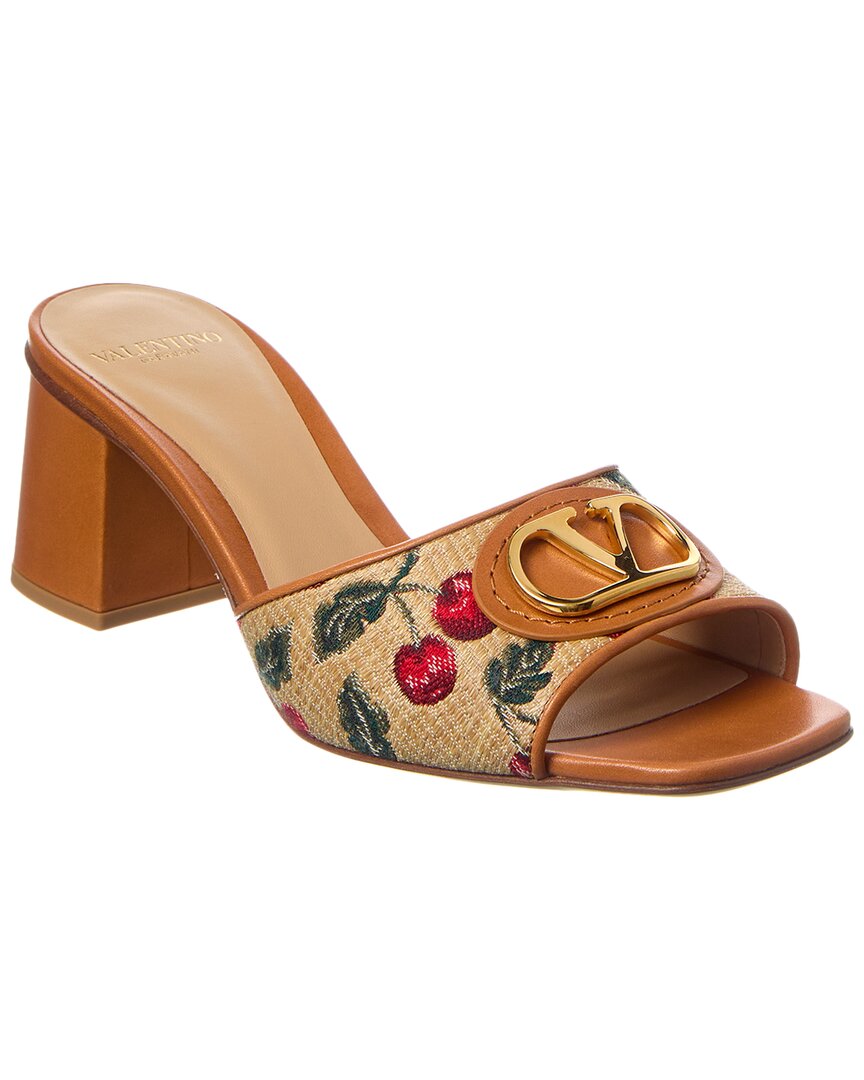 Valentino Garavani Valentino Vlogo Signature 60 Cherryfic Leather-trim Sandal
