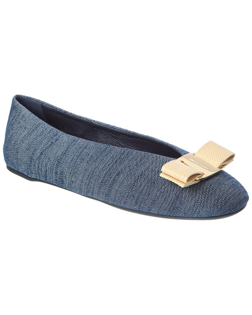 Ferragamo Denim Ballet Flats For In Blue