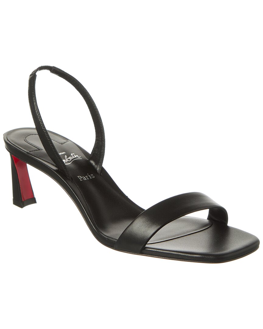 Christian Louboutin O Condora 55 Leather Slingback Sandal In Black
