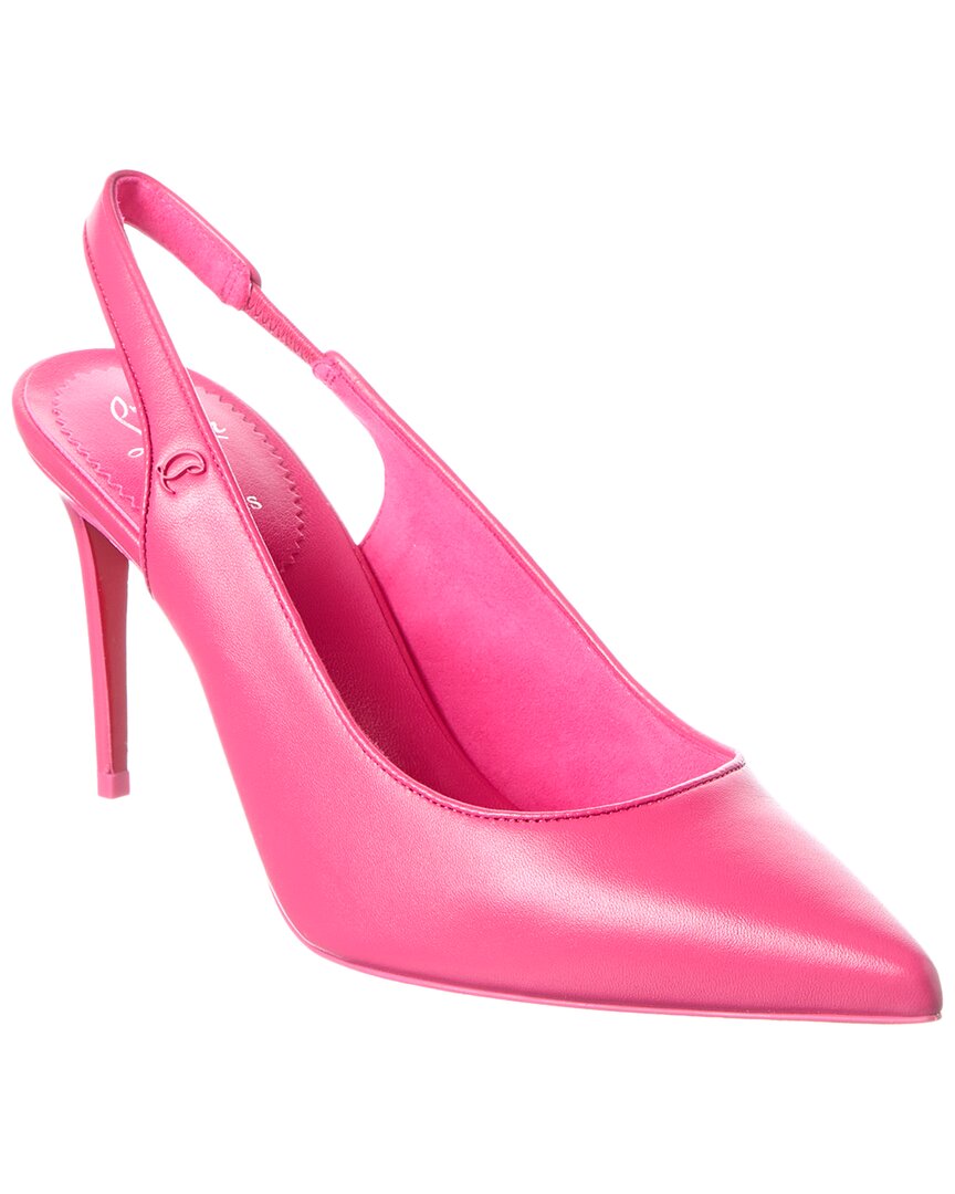 Christian Louboutin Sporty Kate Leather Red Sole Slingback Pumps In Pink