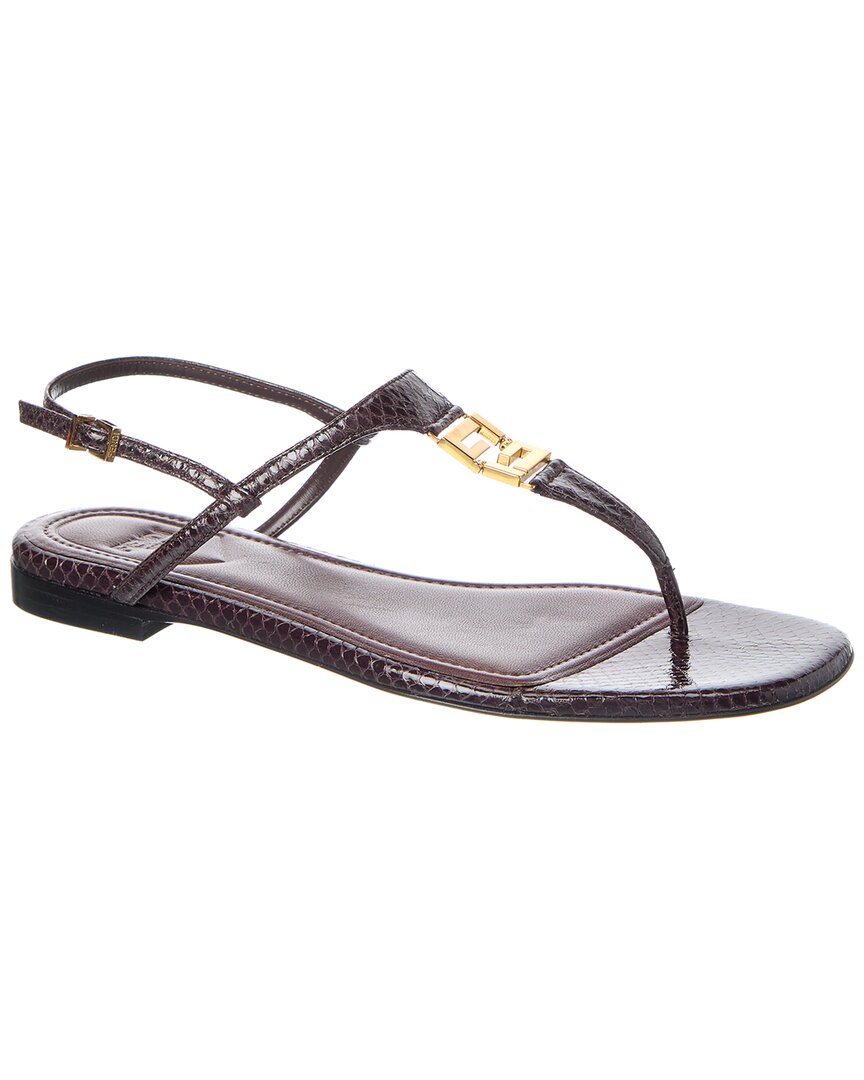 Fendi Brown Minimalist Sandals In Purple