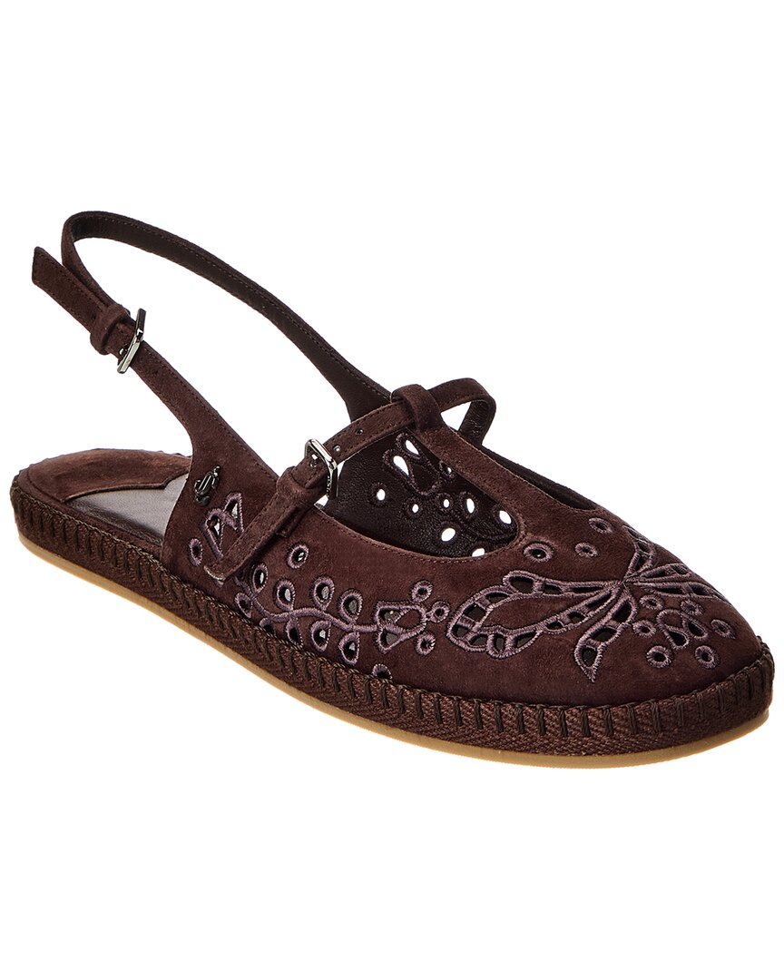 Jimmy Choo Amiee Suede Slingback Flat In Brown