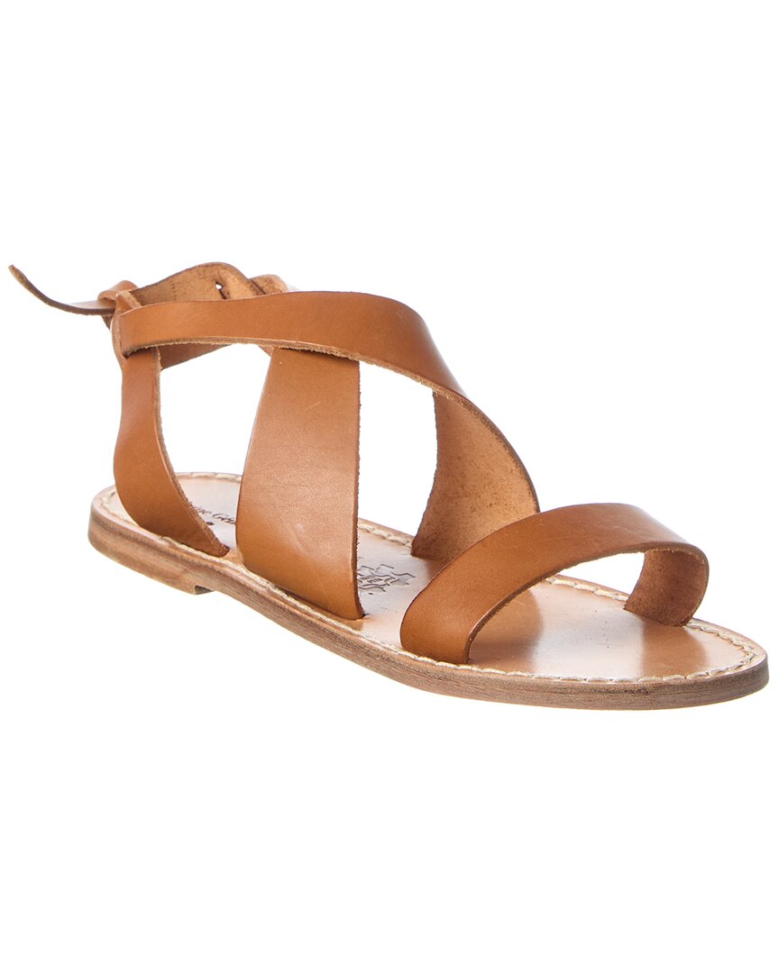 Officine Generale Positano Leather Sandal In Brown