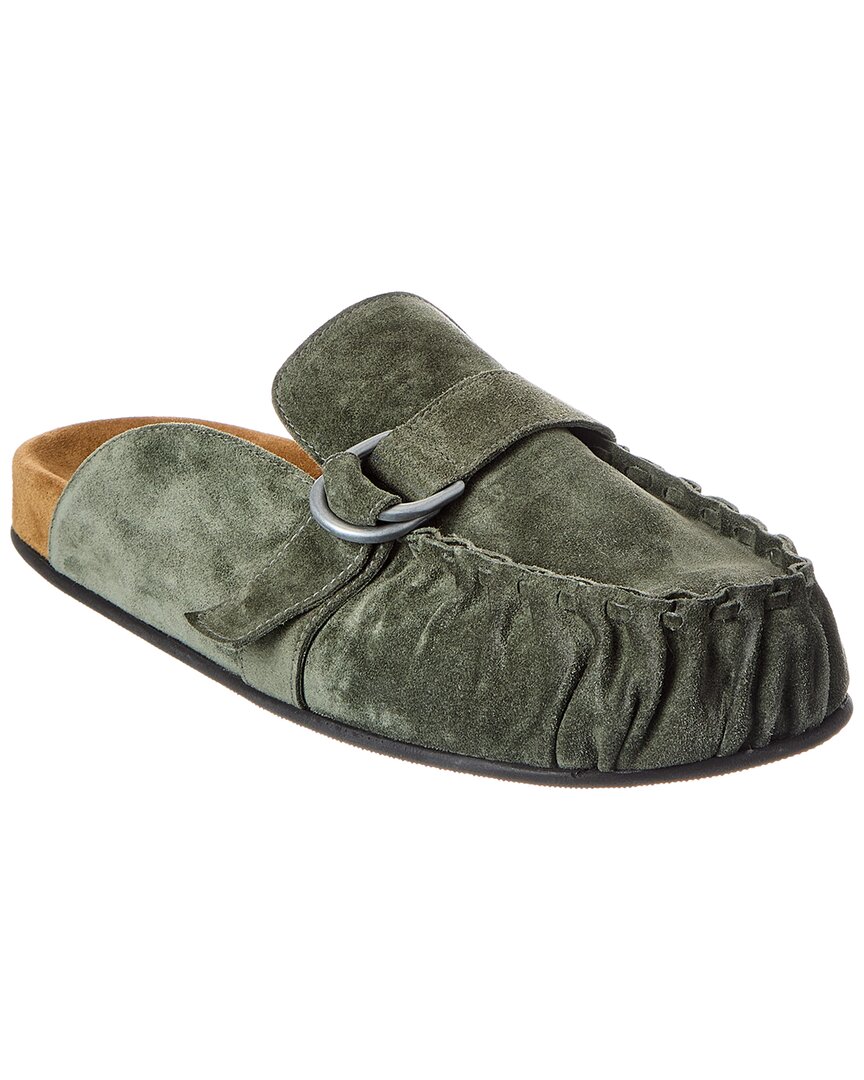 Officine Generale Sartore Suede Mule In Green