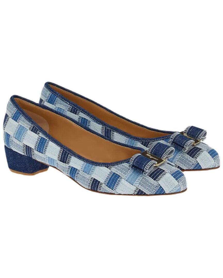 Ferragamo Varina Denim Pump Denim Intr Ls-intrecc