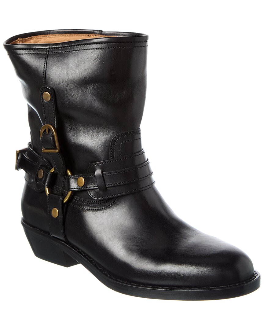 Isabel Marant 40mm Buckle-strap Leather Biker Boots In Black