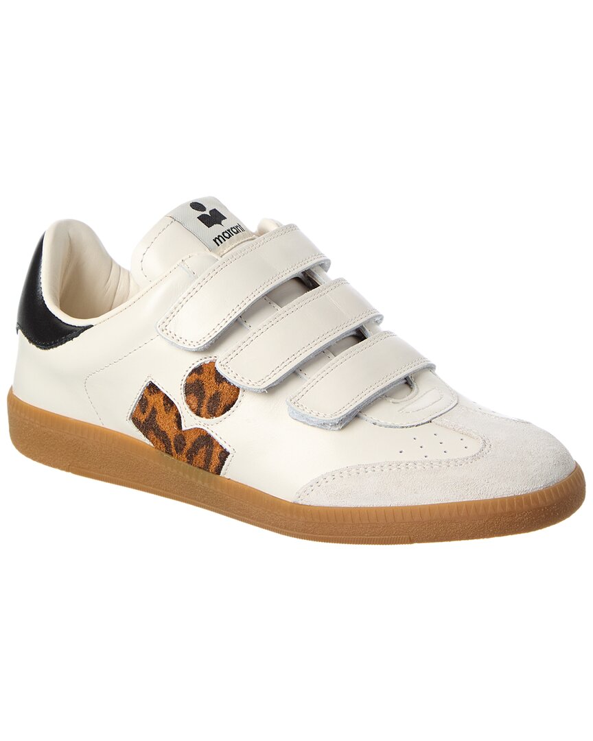 Isabel Marant White Leather Sneakers In Multi