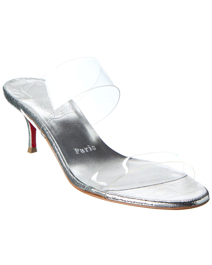 Christian Louboutin Just Nothing 55 Leather & Pvc Sandal In Metallic