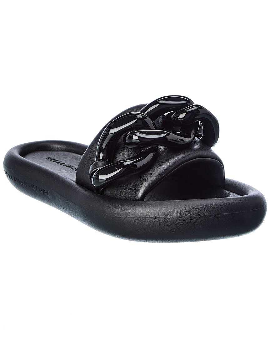 Stella Mccartney Air Slide Chain Comfort Sandals In Black