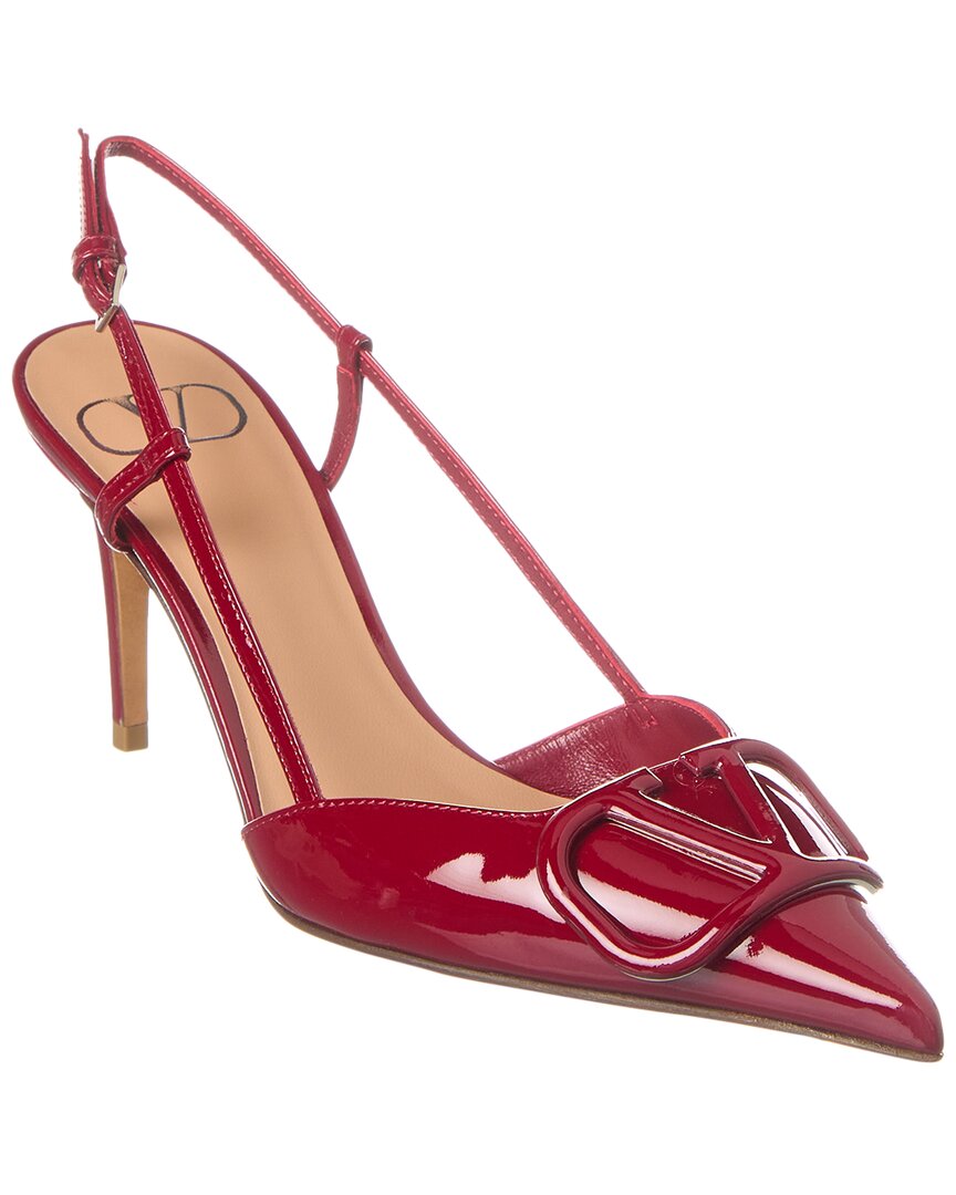 Valentino Vlogo 80 Patent Slingback Pump In Red